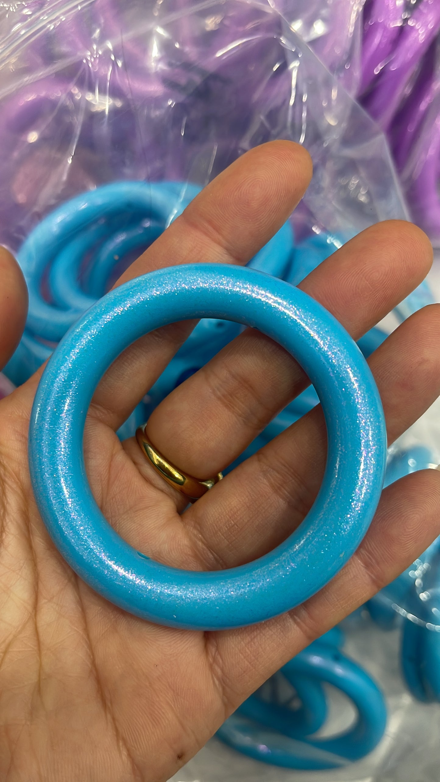 65mm Silicone Shiny Opal Rings for DIY Car Charm Car Hanger Making-(2pcs/pack)