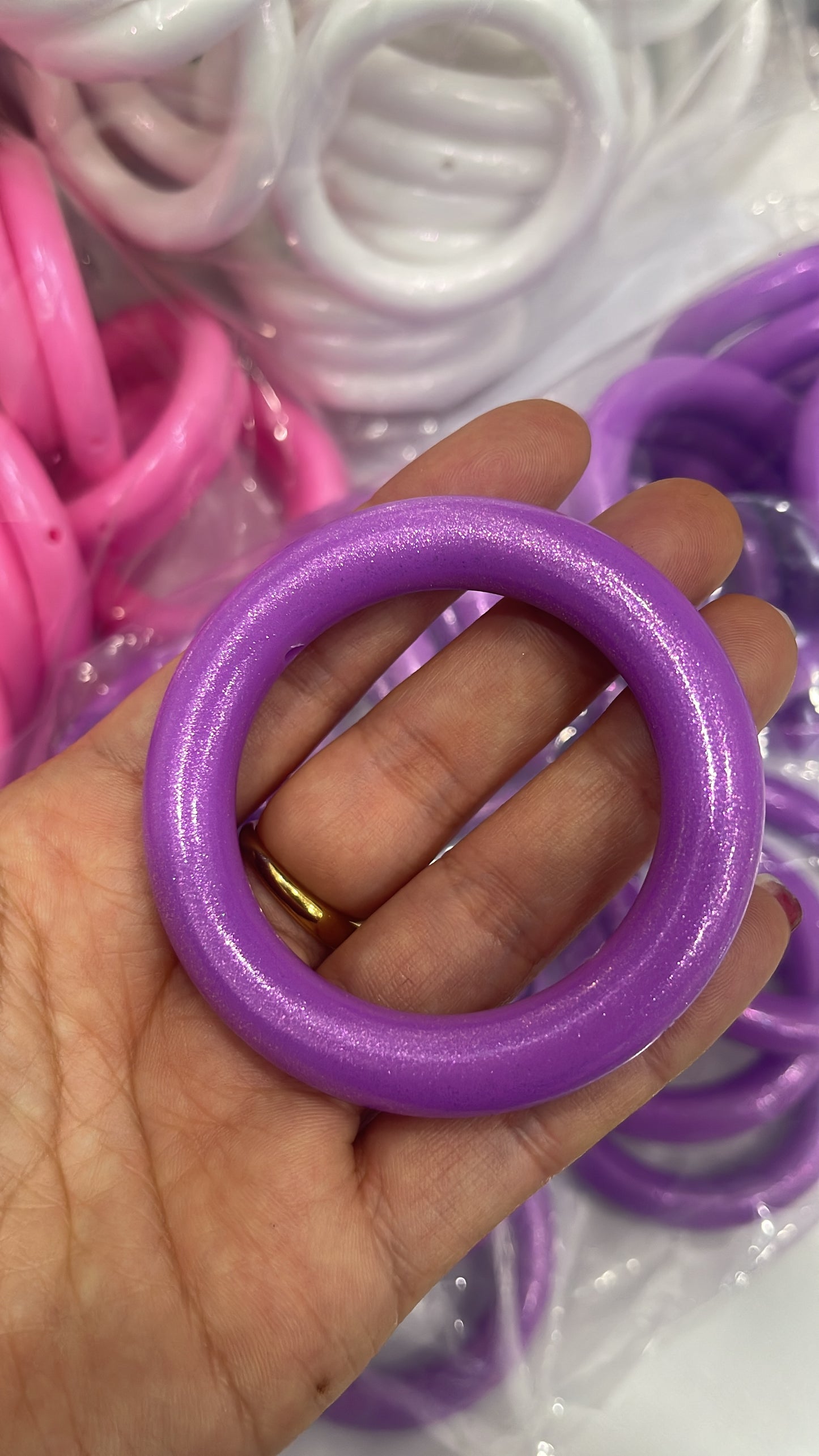 65mm Silicone Shiny Opal Rings for DIY Car Charm Car Hanger Making-(2pcs/pack)