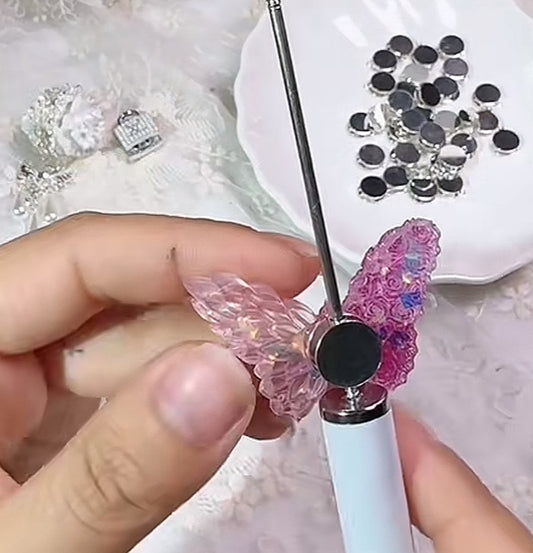 Alloy metal base bead for diy fancy bead keychain beadable pen jewelry making