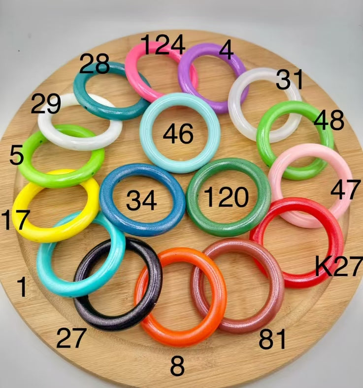 65mm Silicone Shiny Opal Rings for DIY Car Charm Car Hanger Making-(2pcs/pack)