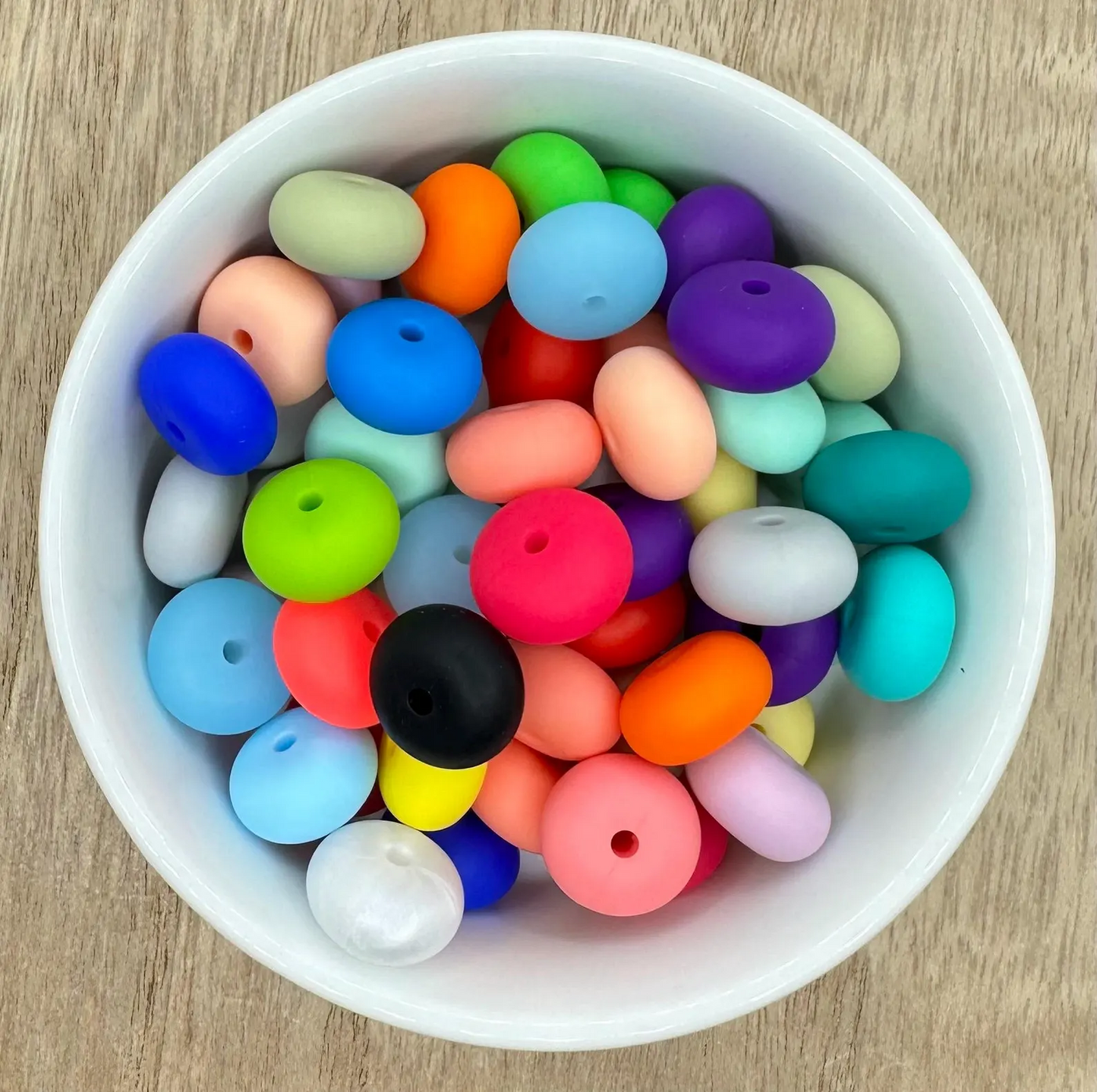 14mm Silicone Abacus Bead, Loose Silicone Beads, DIY Craft Necklace, Saucer Silicone Beads, Abacus Beads, Bulk Silicone Beads