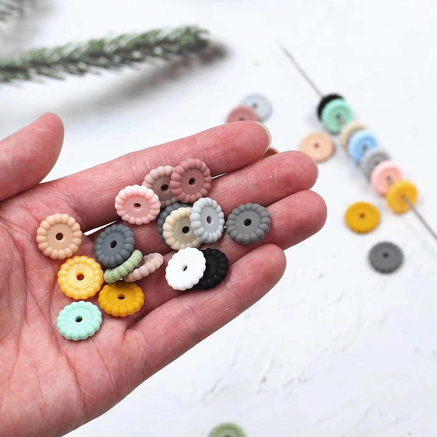 12mm & 15mm New Disc Silicone Spacers for DIY Beadable Pen Keychain Car Charm Car Making