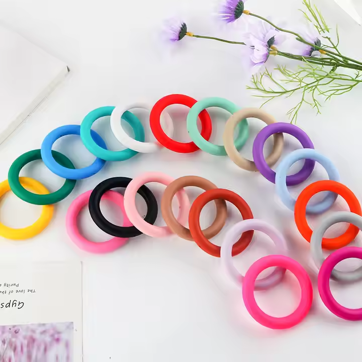 65mm Silicone Solid Round Rings for Car Charms and Beading Jewelry Making
