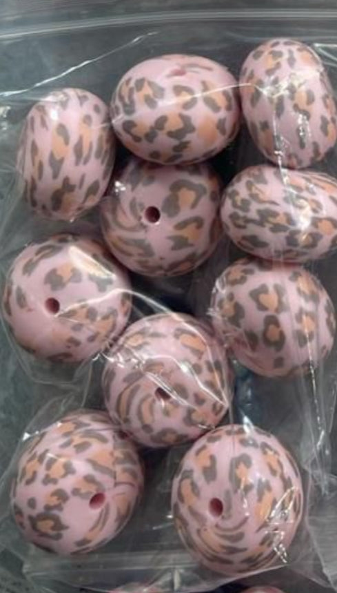 23mm Large Silicone Printed Abacus Beads for DIY Crafts Keychain Jewelry Making