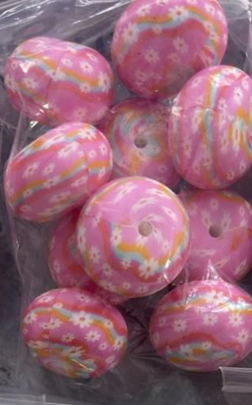 23mm Large Silicone Printed Abacus Beads for DIY Crafts Keychain Jewelry Making
