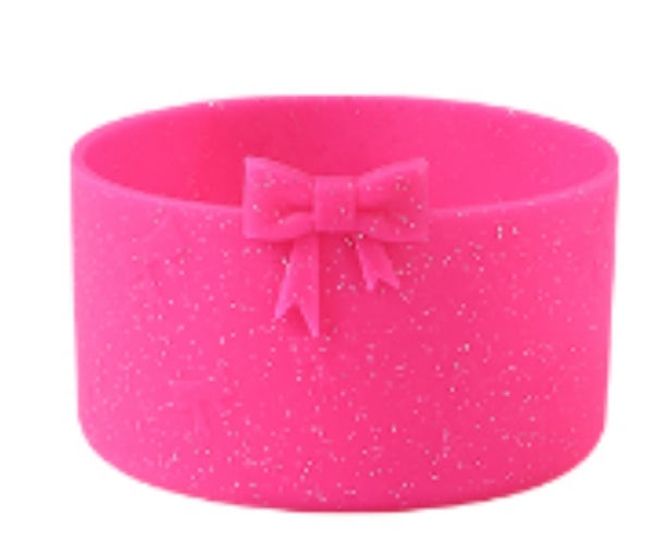 Bow Silicone Solid Glitter Boot for Stanley Cup,Anti-Slip Bottom Sleeve Cover for 40oz & 30oz Tumbler Cup Accessories,Cute 3D Bow Silicone Boot Sleeve for Tumbler Bottom Protector,Water Glasses