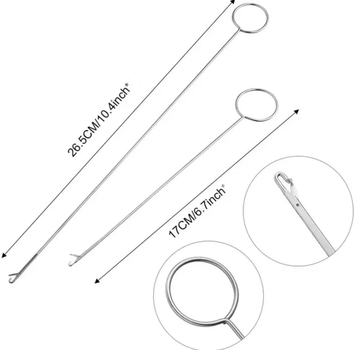2PCS Metal Loop Turner Bead Threader for Wristlet Car Charm Car Hanger Making and Silicone Beads - Two Sizes 1.8mm Bar for large hole beads