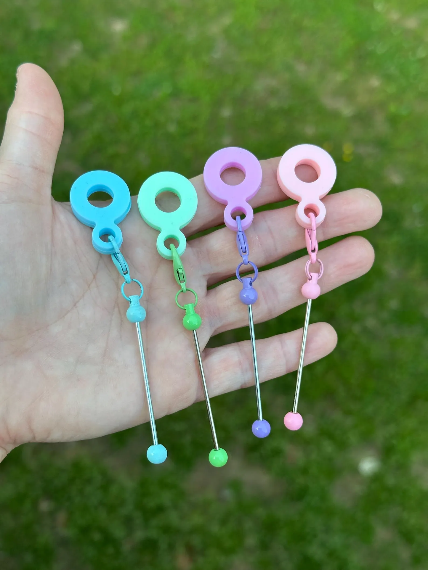 Beadable Cup Charm, Straw Charm Blank Bar for Cup Pendant Ornament, DIY Beaded Cup Charm