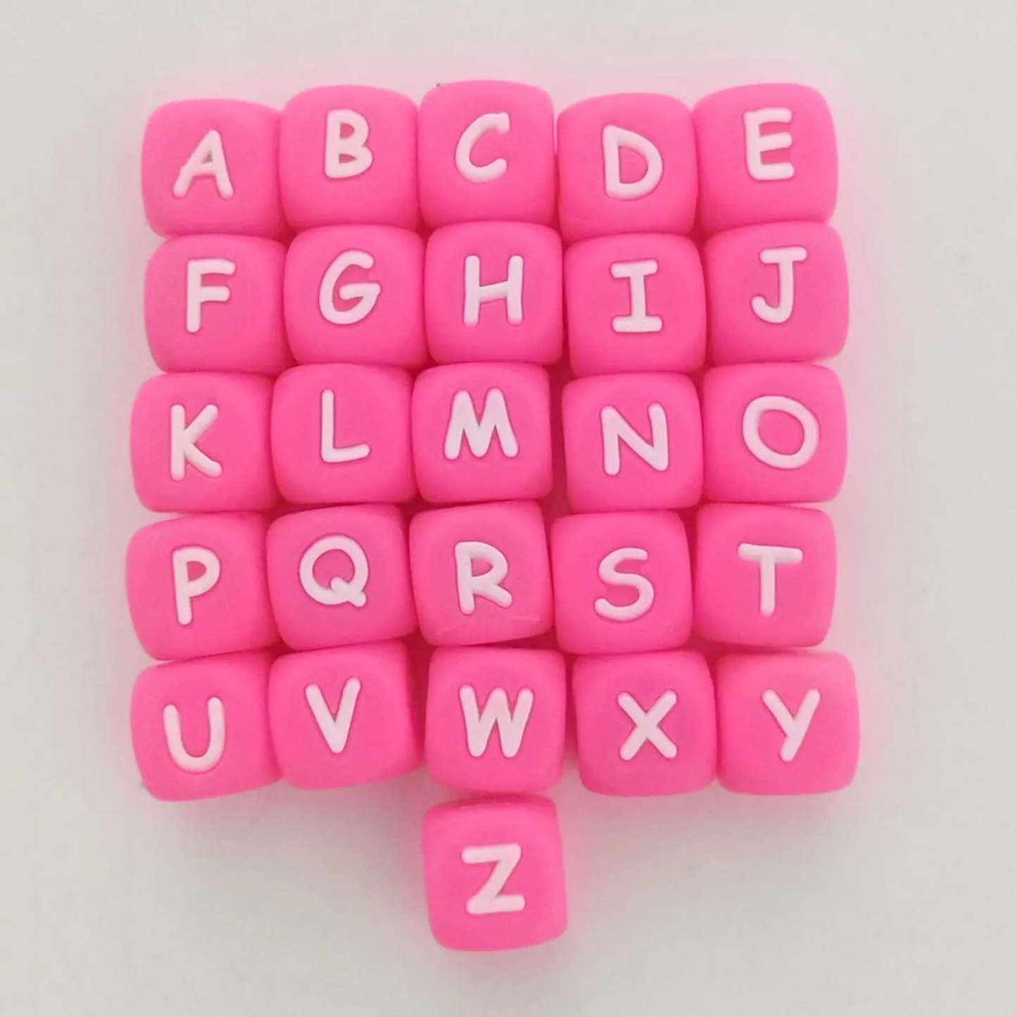 26pcs/pack 12mm Square Cube Letter Silicone Beads, Silicone Letters Beads, English Alphabet Letter Beads, Soft Loose Beads, Jewelry Craft Making