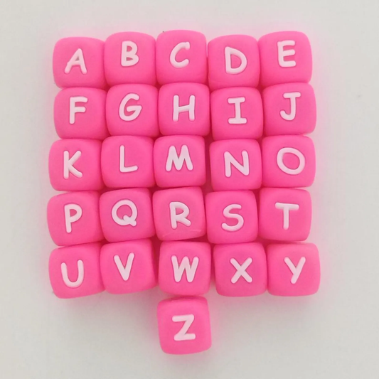 26pcs/pack 12mm Square Cube Letter Silicone Beads, Silicone Letters Beads, English Alphabet Letter Beads, Soft Loose Beads, Jewelry Craft Making