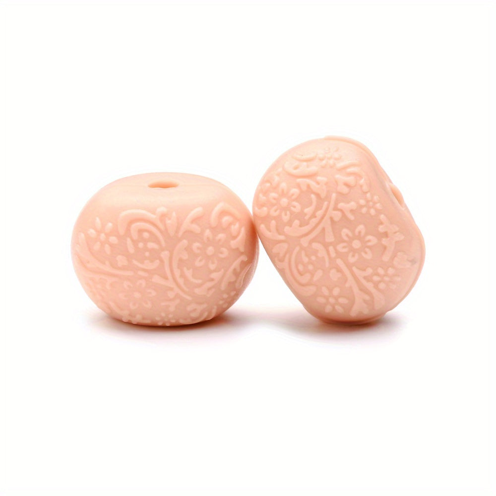 14mm Silicone Embossed Decorative Abacus Beads for DIY stuff beadable pen, DIY jewelry making, necklaces, bracelets, keychains, and handicraft materials