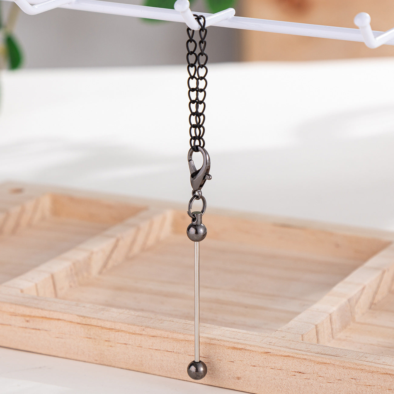 Beadable Bar Keychains,Metal Keychains, Bar keychain,Beadable Beaded Crafts, Plated Metal Keyrings and Swivel Clasps, DIY Keychains Crafting