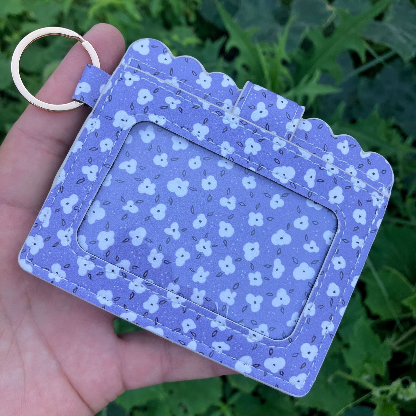 Leopard/Flower/butterfly Patterns Women Slim Credit Card Holder Mini Front Pocket Wallet Coin Purse Keychain