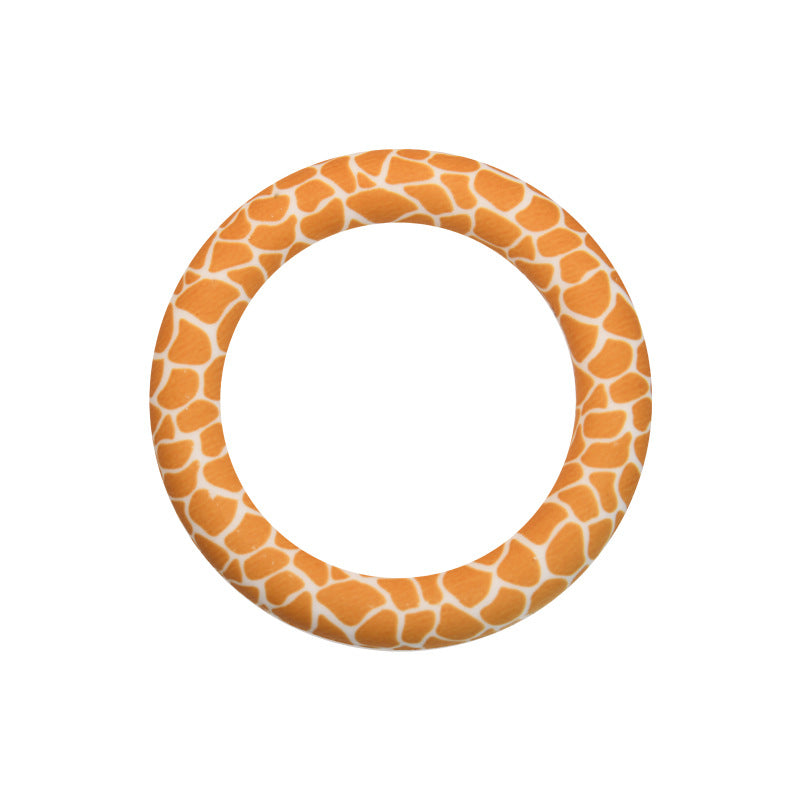 65mm Silicone Printed Ring, Round Silicone Solid Glitter Ring with 2 hole,Silicone beadable O rings,Silicone Loop for Car Hanging Charm Making