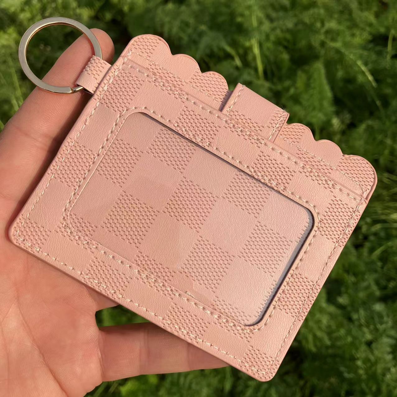 Leopard/Flower/butterfly Patterns Women Slim Credit Card Holder Mini Front Pocket Wallet Coin Purse Keychain