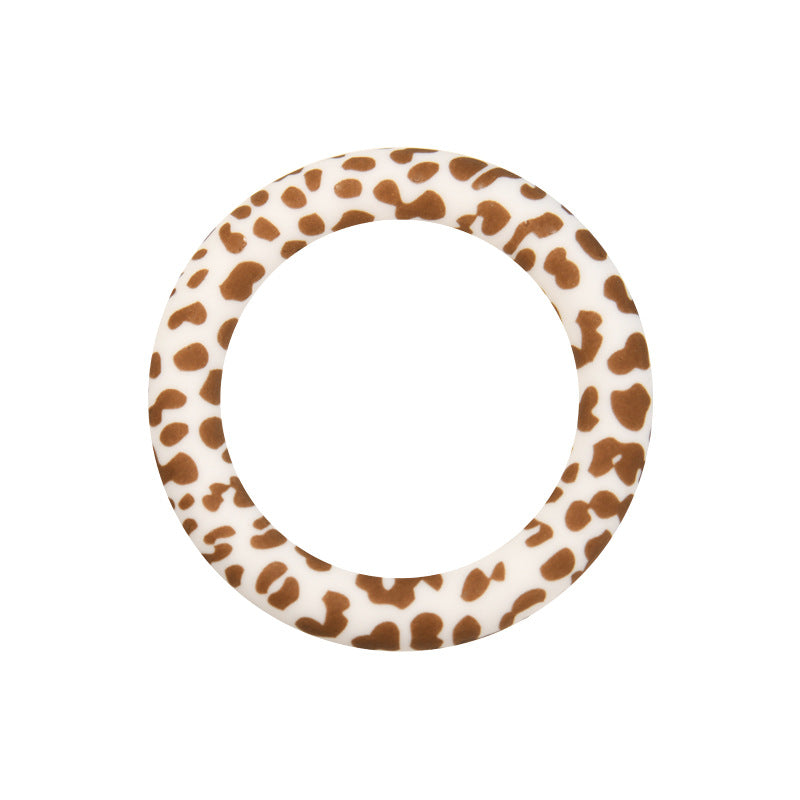 65mm Silicone Printed Ring, Round Silicone Solid Glitter Ring with 2 hole,Silicone beadable O rings,Silicone Loop for Car Hanging Charm Making