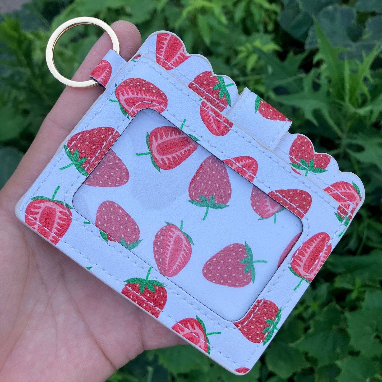Leopard/Flower/butterfly Patterns Women Slim Credit Card Holder Mini Front Pocket Wallet Coin Purse Keychain