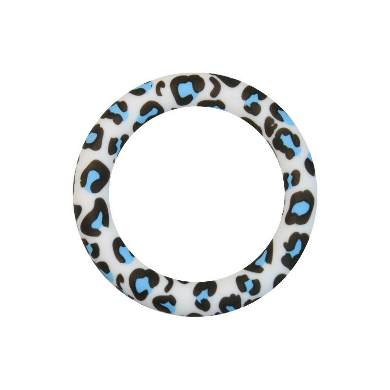 65mm Silicone Printed Ring, Round Silicone Solid Glitter Ring with 2 hole,Silicone beadable O rings,Silicone Loop for Car Hanging Charm Making
