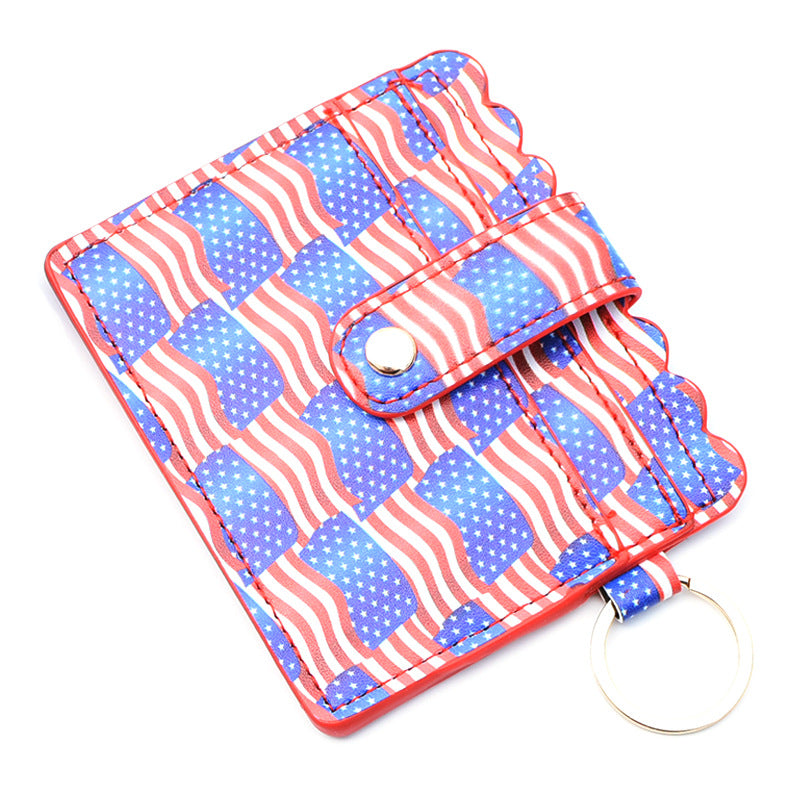 Leopard/Flower/butterfly Patterns Women Slim Credit Card Holder Mini Front Pocket Wallet Coin Purse Keychain