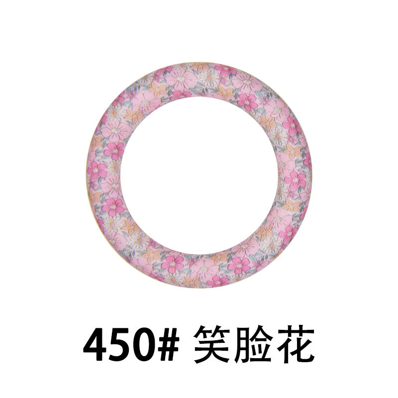 65mm Silicone Printed Ring, Round Silicone Solid Glitter Ring with 2 hole,Silicone beadable O rings,Silicone Loop for Car Hanging Charm Making