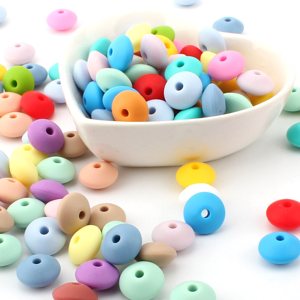 12mm Lentil Silicone Beads,Bulk Silicone Bead,Silicone Bead DIY