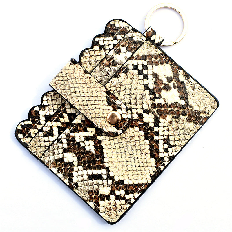 Leopard/Flower/butterfly Patterns Women Slim Credit Card Holder Mini Front Pocket Wallet Coin Purse Keychain