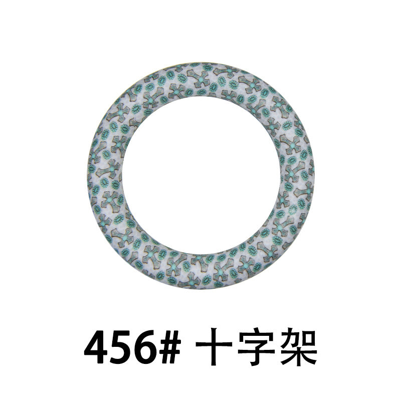 65mm Silicone Printed Ring, Round Silicone Solid Glitter Ring with 2 hole,Silicone beadable O rings,Silicone Loop for Car Hanging Charm Making