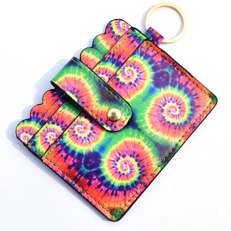 Leopard/Flower/butterfly Patterns Women Slim Credit Card Holder Mini Front Pocket Wallet Coin Purse Keychain