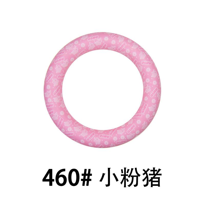65mm Silicone Printed Ring, Round Silicone Solid Glitter Ring with 2 hole,Silicone beadable O rings,Silicone Loop for Car Hanging Charm Making