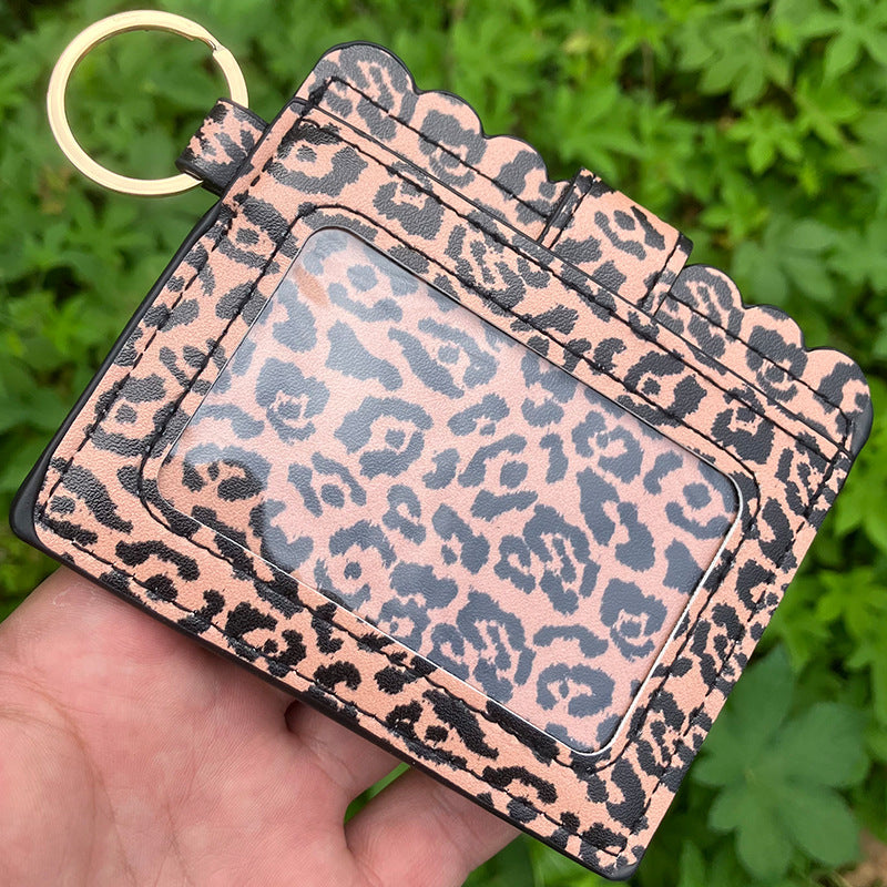 Leopard/Flower/butterfly Patterns Women Slim Credit Card Holder Mini Front Pocket Wallet Coin Purse Keychain