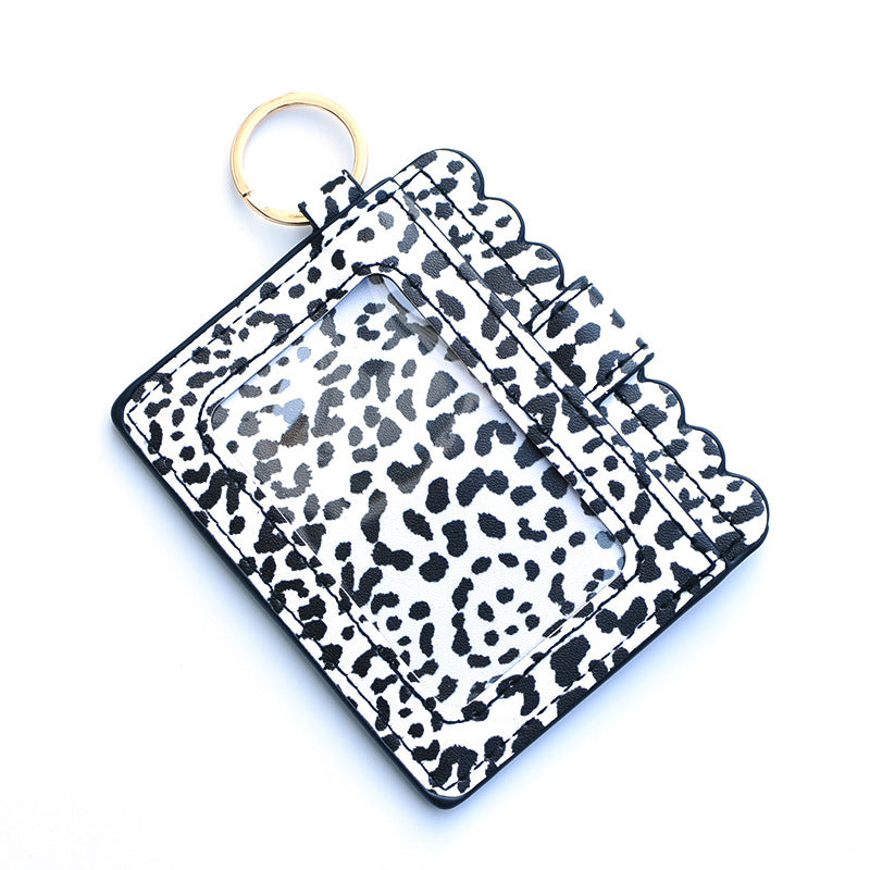 Leopard/Flower/butterfly Patterns Women Slim Credit Card Holder Mini Front Pocket Wallet Coin Purse Keychain