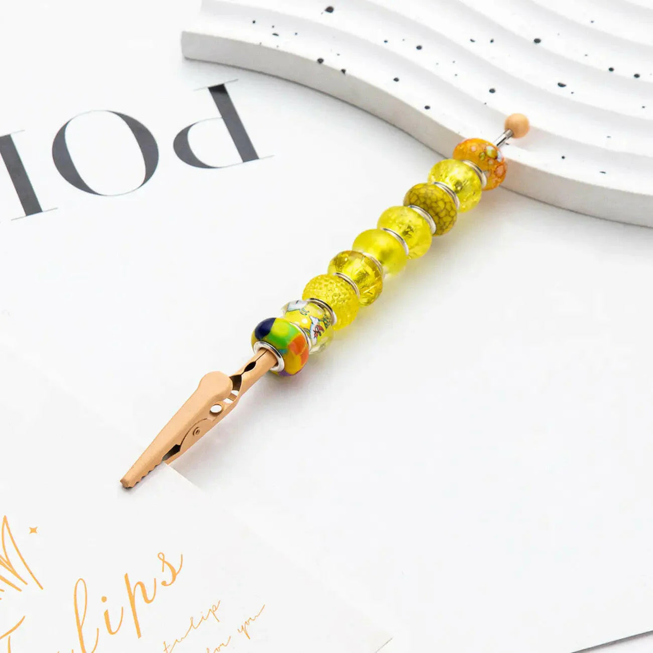 DIY Metal Crocodile Clips with Beadable Keychain Bar for Notes Business Card Photo Holder