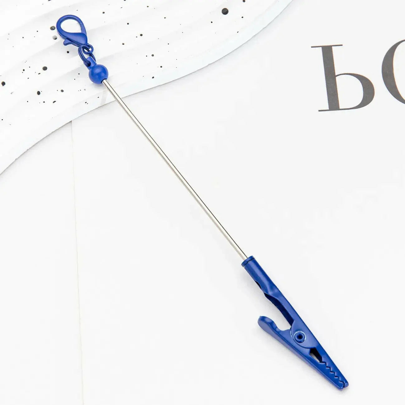DIY Metal Crocodile Clips with Beadable Keychain Bar Mini Lobster Clasp for Notes Business Card Photo Holder