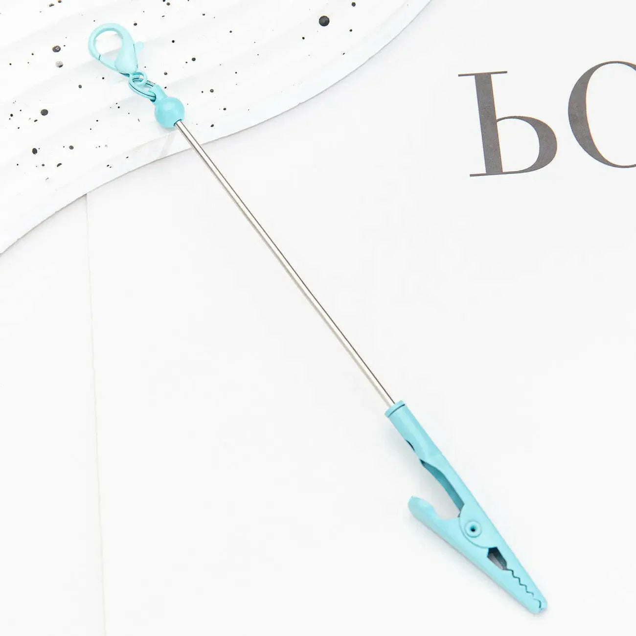 DIY Metal Crocodile Clips with Beadable Keychain Bar Mini Lobster Clasp for Notes Business Card Photo Holder