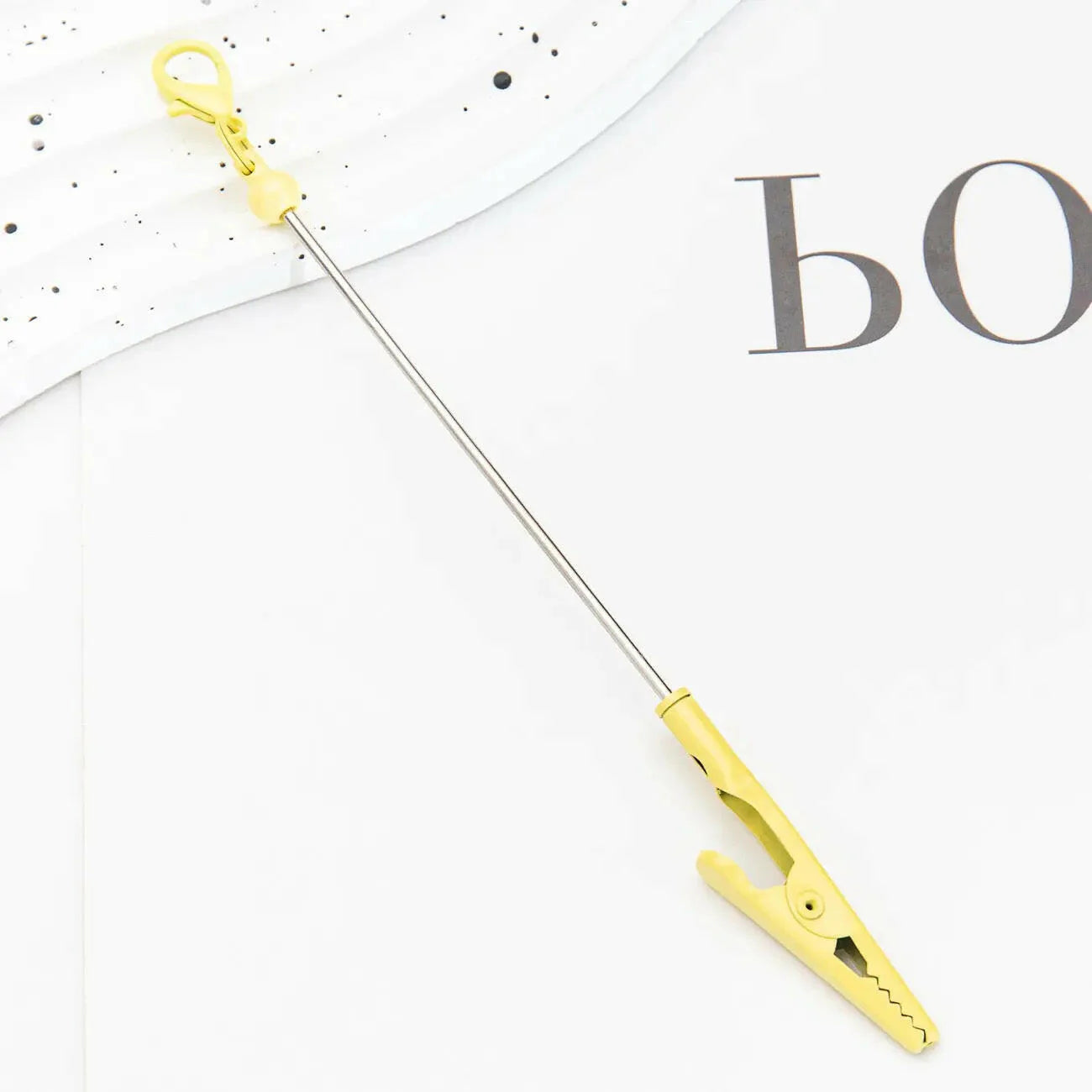 DIY Metal Crocodile Clips with Beadable Keychain Bar Mini Lobster Clasp for Notes Business Card Photo Holder