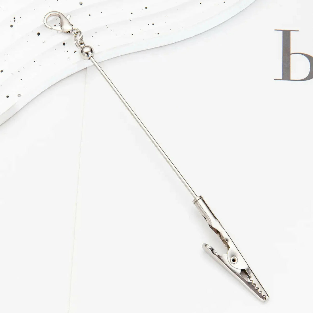 DIY Metal Crocodile Clips with Beadable Keychain Bar Mini Lobster Clasp for Notes Business Card Photo Holder
