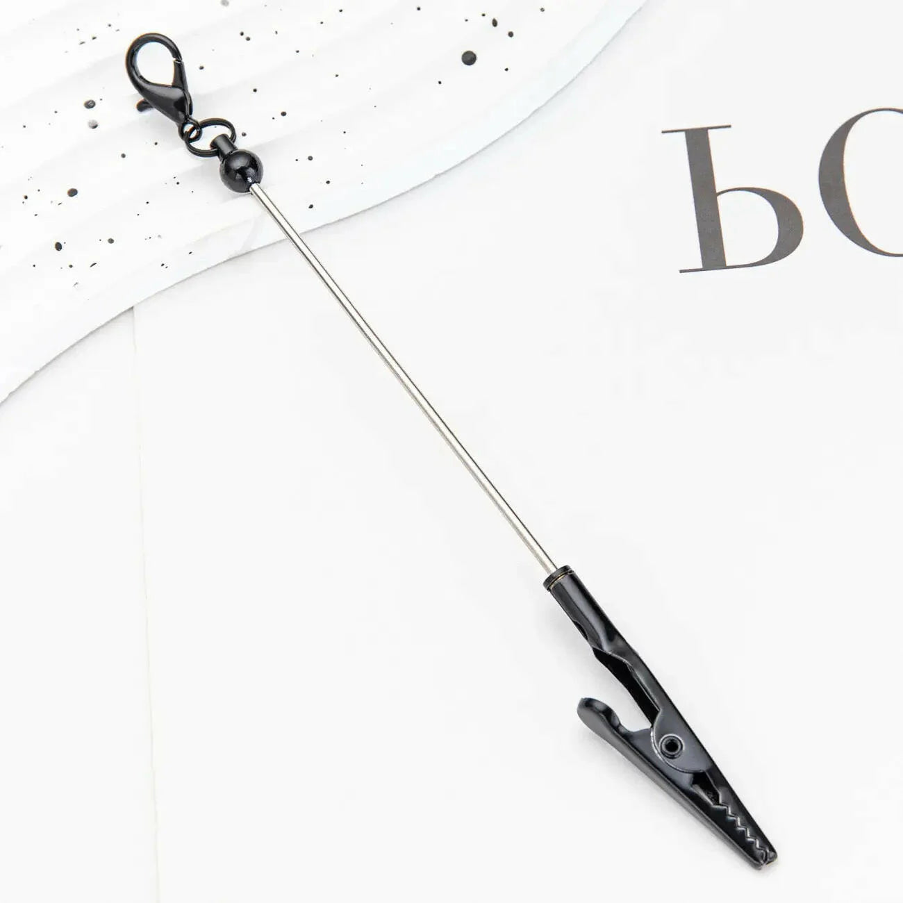 DIY Metal Crocodile Clips with Beadable Keychain Bar Mini Lobster Clasp for Notes Business Card Photo Holder