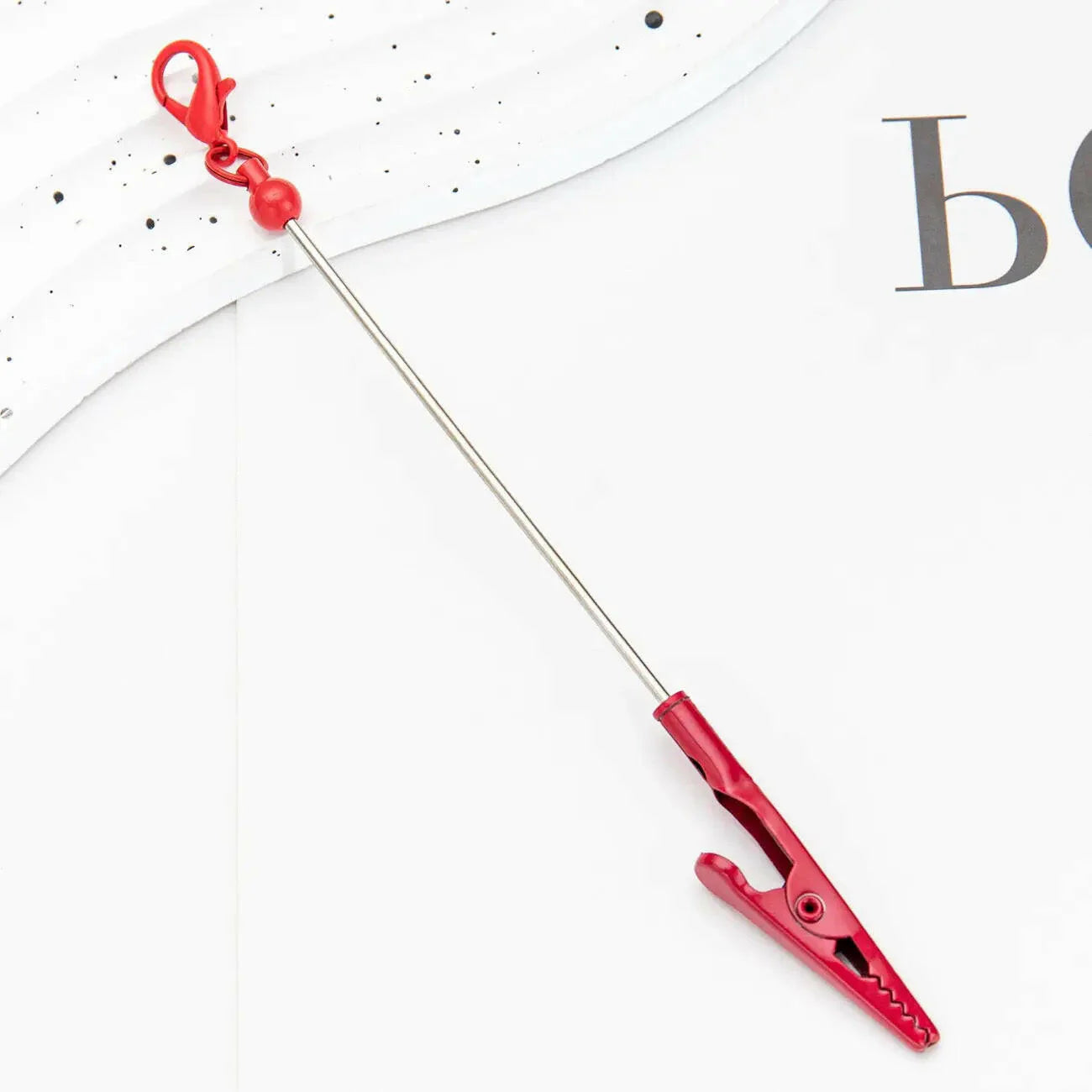 DIY Metal Crocodile Clips with Beadable Keychain Bar Mini Lobster Clasp for Notes Business Card Photo Holder