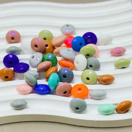 12mm Silicone Shiny Opal Lentils Bead Silicone Shiny Spacer