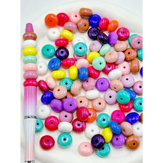 14mm Silicone Shiny Opal Abacus Bead Silicone Spacer