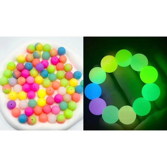 15mm Silicone Luminous Bead,Glow In The Dark Silicone Bead,Round Silicone Bead,Luminous Silicone Bead