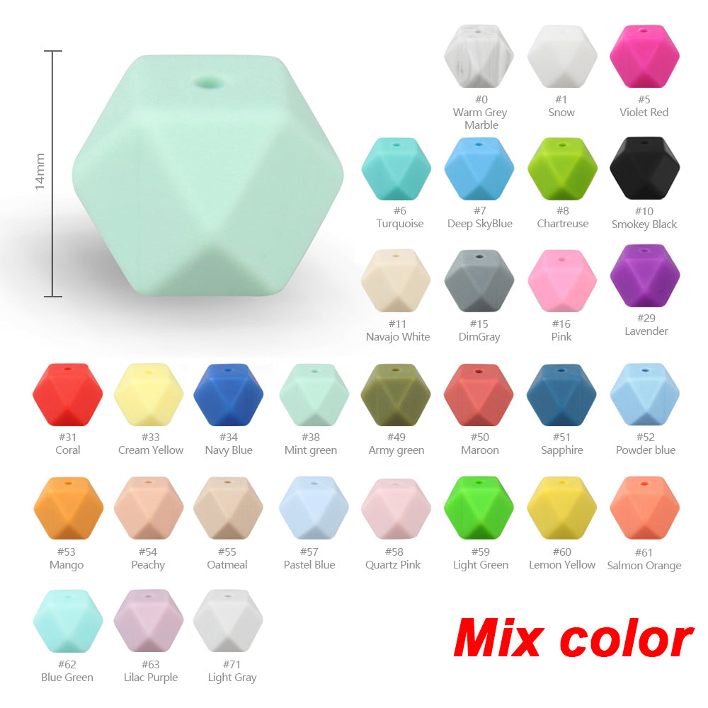 14mm Hexagon Silicone Bead,Loose Silicone Bead,Silicone Hexagon Bead,Silicone Bead Bulk