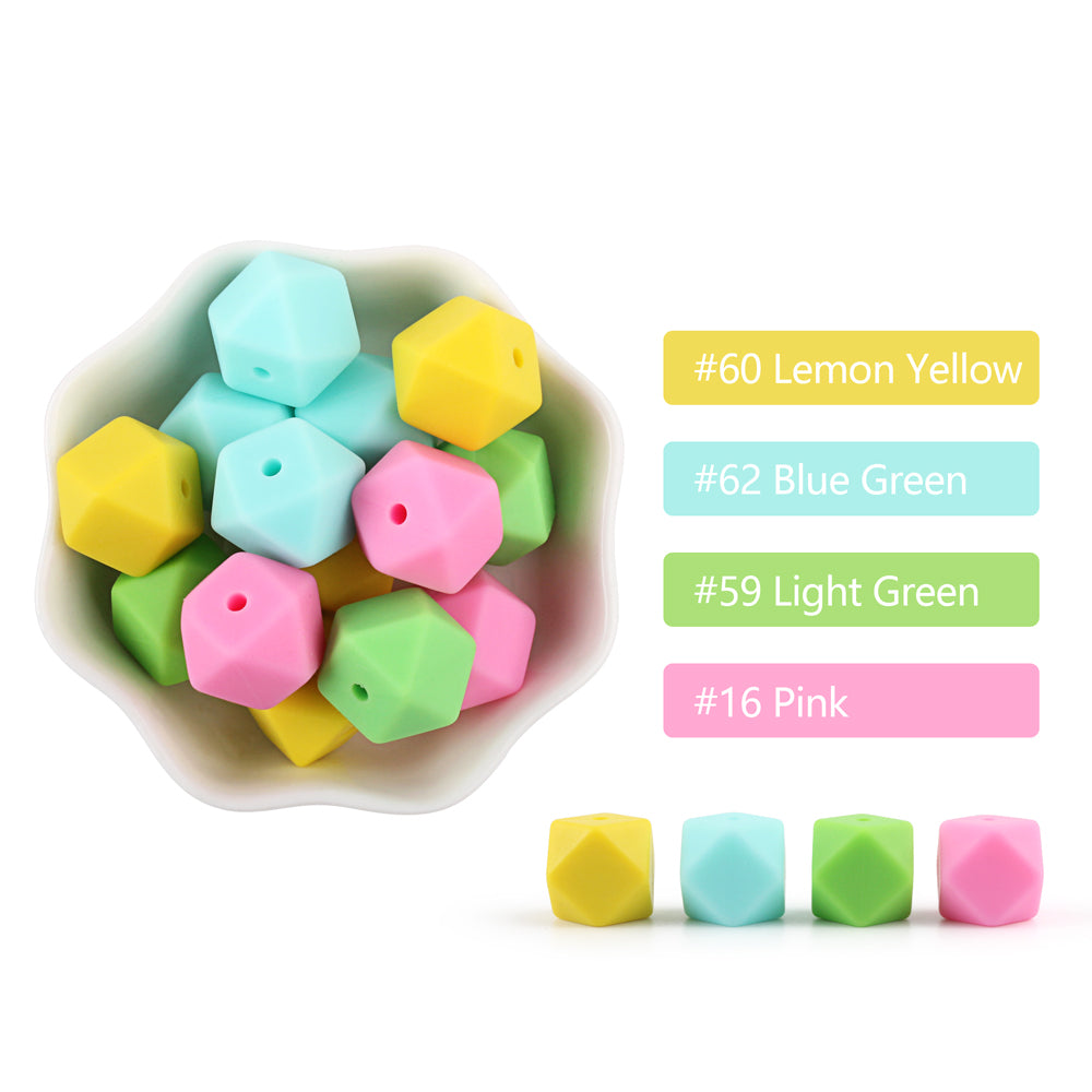14mm Hexagon Silicone Bead,Loose Silicone Bead,Silicone Hexagon Bead,Silicone Bead Bulk