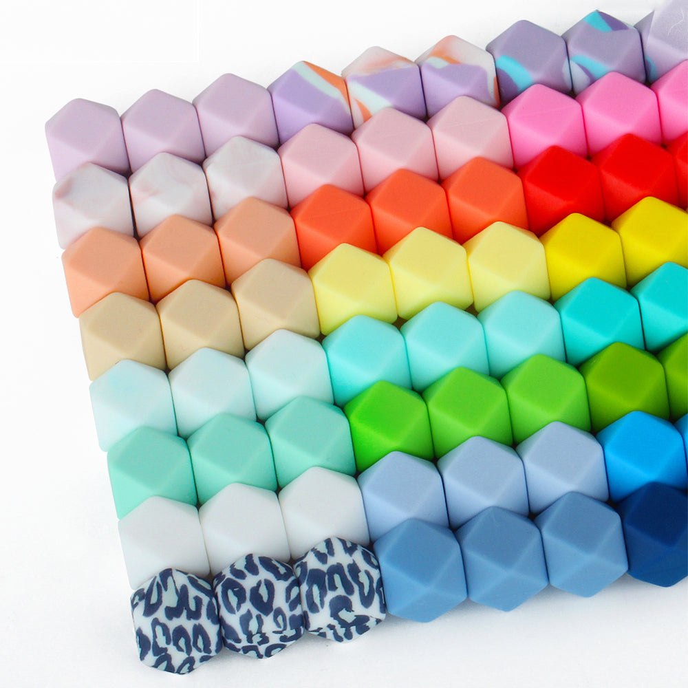 14mm Hexagon Silicone Bead,Loose Silicone Bead,Silicone Hexagon Bead,Silicone Bead Bulk