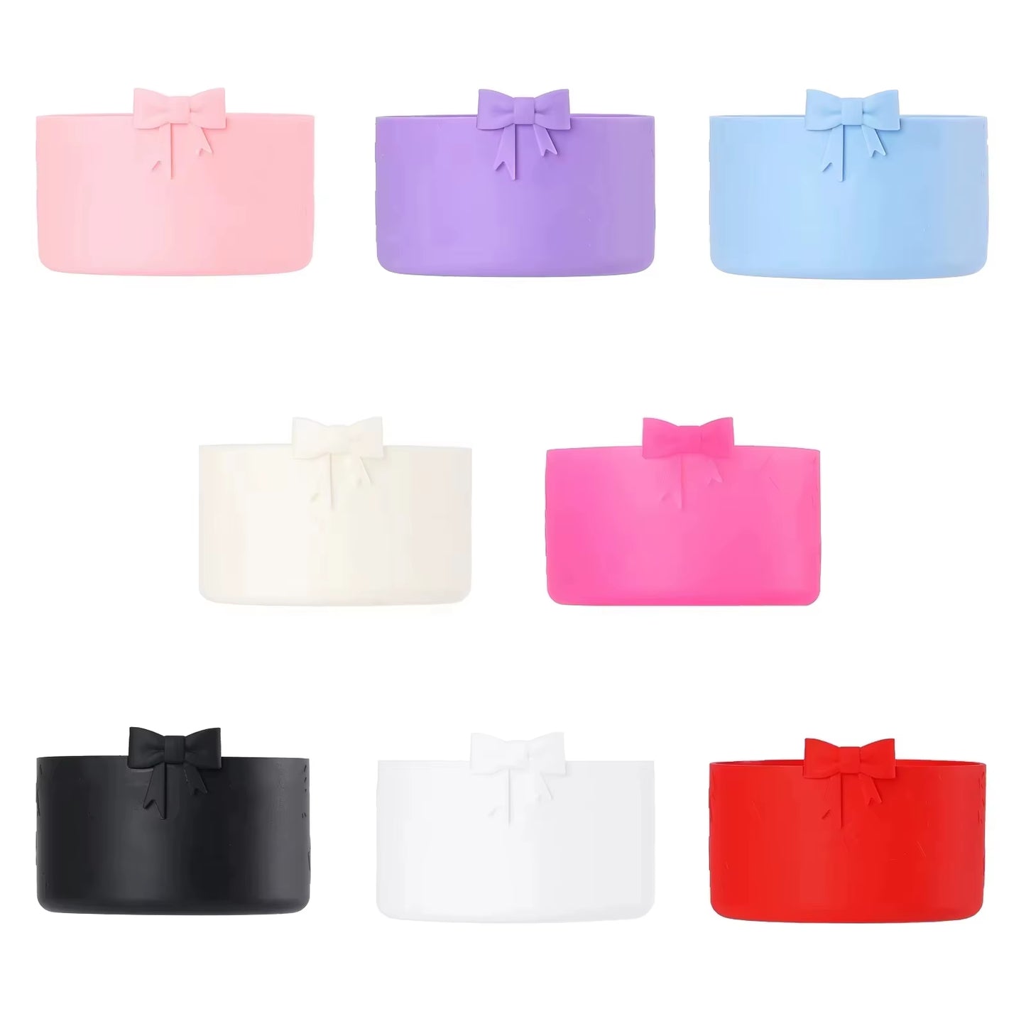 Bow Silicone Solid Glitter Boot for Stanley Cup,Anti-Slip Bottom Sleeve Cover for 40oz & 30oz Tumbler Cup Accessories,Cute 3D Bow Silicone Boot Sleeve for Tumbler Bottom Protector,Water Glasses