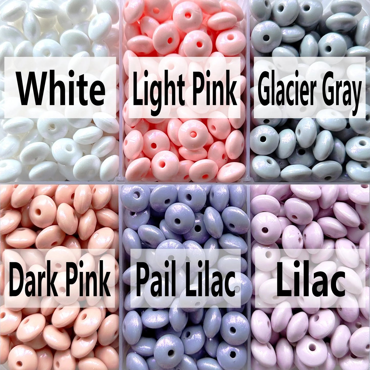 14mm Silicone Shiny Opal Lentils Bead Silicone Spacer