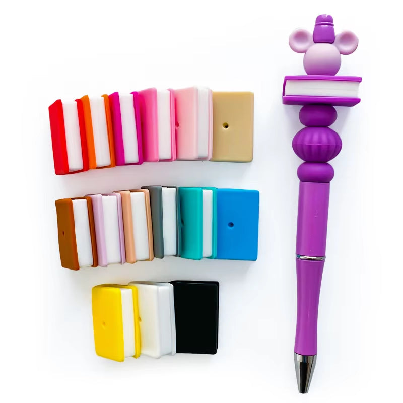 Silicone Book Focal Beads, Read Focal Beads,Beadable Pen Beads,Car Charm Making DIY Beads