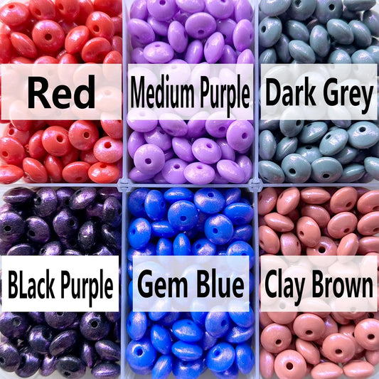 14mm Silicone Shiny Opal Lentils Bead Silicone Spacer