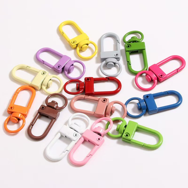 Mixed Color Lobster Swivel Clasp,Metal Snap Hook, Swivel Clasp Hook, Lobster Hook -- 33x12mm