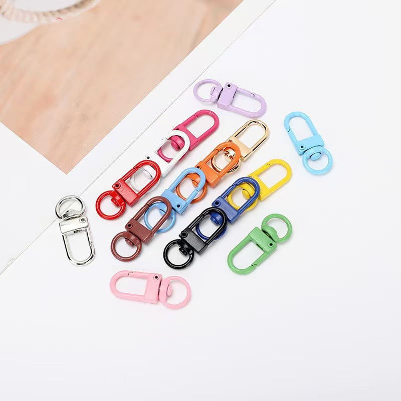 Mixed Color Lobster Swivel Clasp,Metal Snap Hook, Swivel Clasp Hook, Lobster Hook -- 33x12mm